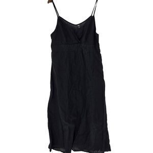 Mossimo Black Linen Blend Empire Waist Summer Midi Dress 18